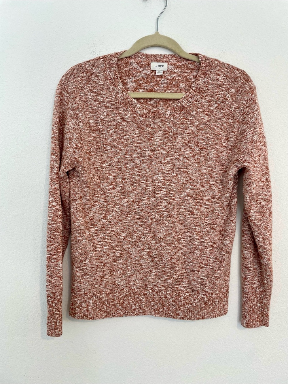 J. Crew Scoop Neck Sweater Burnt Orange + White